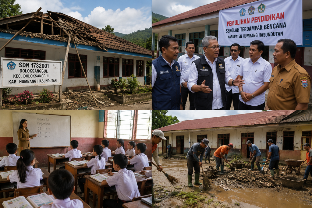 Pemulihan Sekolah Terdampak Bencana di Humbahas Terus Didorong, Pemerintah Pusat Turun Tangan