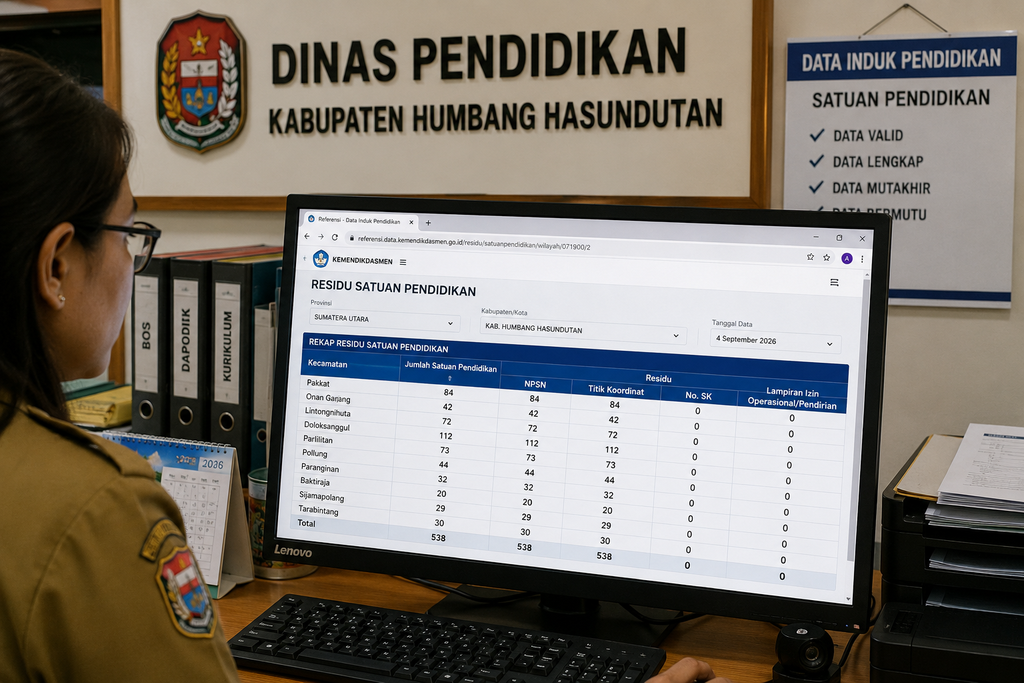 Data Pendidikan Humbahas Terus Diperbarui, Sejumlah Satuan Pendidikan Masih Memiliki Residu Data